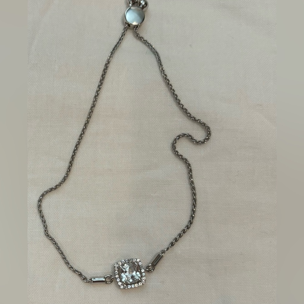 Sterling Silver white sapphire pull chain bracelet!